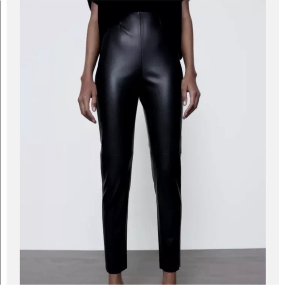 Zara high-waisted vegan leather pants - Picture 2 of 9